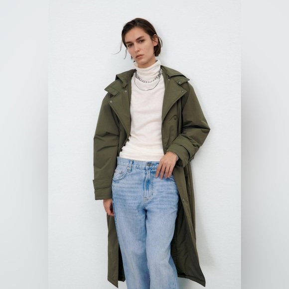 NWT Zara Oversized Quilted Jacket with Hood - Picture 2 of 16